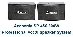 Acesonic SP-450 300W<br>Professional Vocal Speaker System